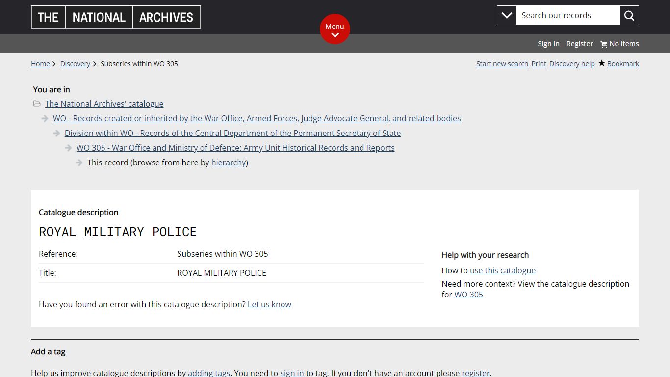 ROYAL MILITARY POLICE | The National Archives